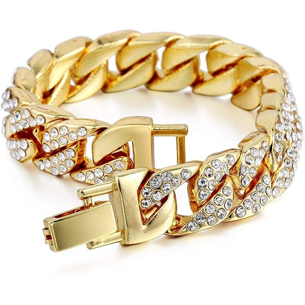 Mens Womens CZ Miami Cuban Link Hip Hop Iced Out