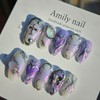 Mystic Glow [Handmade Nail Tips] Emily Nail - Mini Short