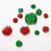 Crafters Square Holiday Craft Tinsel Sparkle Pom-Poms 80ct Pack