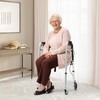 GYMAX Walkers for Seniors, 2-Button Folding Walker with 5 Inches