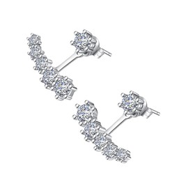 Healeved 1Pair Zircon Claw Earring Studs for Women Stylish Ear Jewelry for Parties Weddings and Daily Wear Lightweight Comfortable Design Elegant Ear Accessories