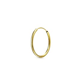 Classic Thin Lightweight Delicate Ear Hoop Tragus Helix Cartilage Piercing Conch Daith Earring 14K Gold 12MM