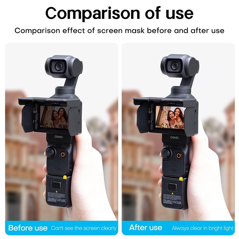 REYGEAK Accessories for DJI Osmo Pocket 3 Screen Sun Protection