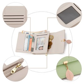 CALIYO Women's Purse Made of Smooth and Soft Synthetic Leather Purse Women's Small and Short Format Purse Ladies in Very Beautiful Colours with Many Compartments, Jade Green, Stylish