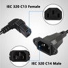 CERRXIAN 0.3m Down Angle C13 to C14 Panel Mount Power