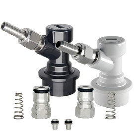 Cornelius Keg Ball Lock Disconnect Set with Swivel Nuts, Stainless Steel Corny Keg Posts and poppets, Home Brewing Kit