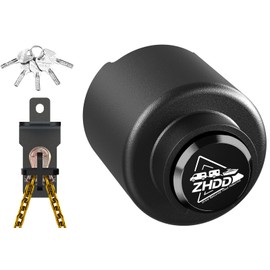 ZHDD Trailer Hitch Lock for 2-5/16 Inch Coupler with Safety Chain Lock, Heavy Duty Anti-Theft Trailer Tongue Coupler Lock for RV, Boat, Dump & Cargo Trailers (Black)