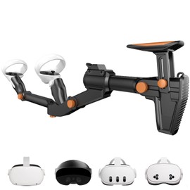VR Gunstock for Meta Quest 2 Quest 3 Quest 3S Quest Pro – Adjustable FPS Gaming Controller Accessories with Quick Magnetic Attachment Cheek Pad for Immersive VR Gameplay (Black)