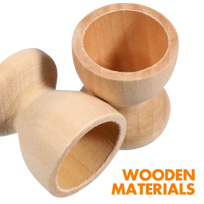 MAGICLULU 15pcs Wooden Egg Cup Holders Easter Egg Holder Unfinished