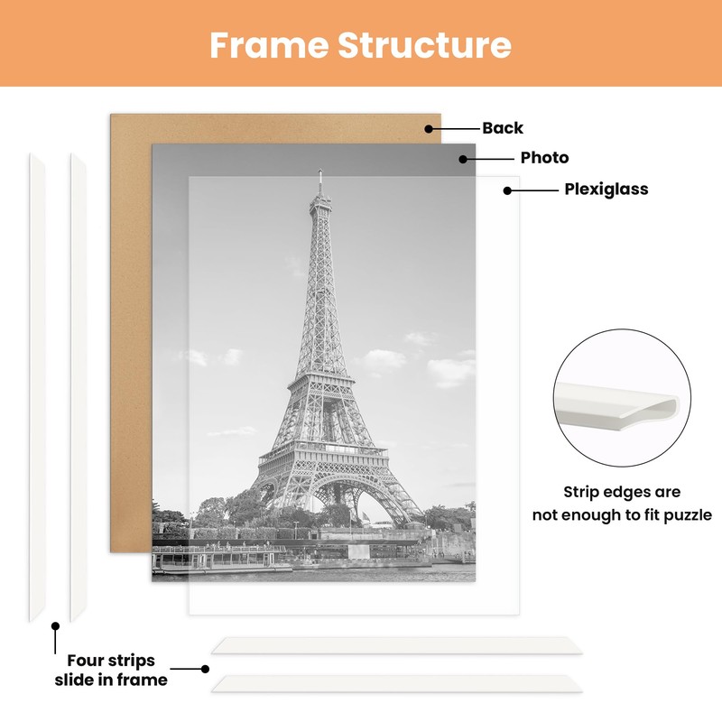 upsimples upsimples 20x30 Picture Frame White 3 Pack, Scratch-Proof Poster
