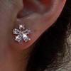 Atentuyi Crystal Flower Stud Earrings Gold Tiny CZ Flower CZ