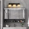 FDPBY Modern Bathroom Vanity Light 3-Lights Modern Black Crystal Bathroom