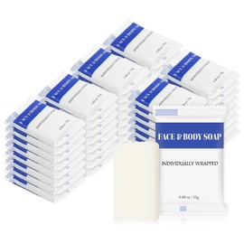 Travel Size Bars Soap in Bulk, Individually Wrapped Mini Small Body Hand and Face Soaps Toiletries Amenities for Hotel, Shelter/Homeless/Nursing Home/Charity/Motel/Guest Bathroom 0.88 oz (60 Pack)