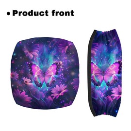 Purple Butterfly Seat Cover for Rollator Walkers for Seniors Ladies, Butterfly Floral Universal Rollator Walker Seat and Backrest Covers Dust Proof Walker Accessories