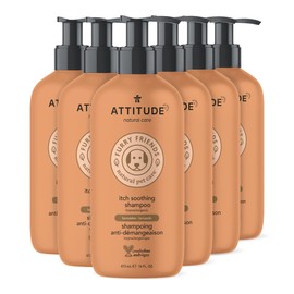 ATTITUDE Natural Itch Soothing Shampoo for Cat & Dog, Vegan and Cruelty Free, Grooming Products, Lavender, 16 Fl Oz (Pack of 6)