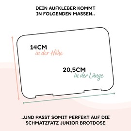 yabaduu Design Protective Film for Lunch Box Schmatzfatz Junior Perfect Fit 20.45 x 14 cm Children's Lunch Box Sticker Matte Sticker Accessory Lunch Box (Y047-01 Dino, No Name of Your Choice)