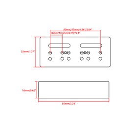 JIUWU 2pcs Guitar Single Coil Pickup Set 50/52mm Middle Bridge Guitar Pickup Kit for ST Style Musical Accessories Parts (Yellow)