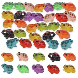 40pcs Glow in The Dark Mini Resin Frogs, 10 Colors Cute Luminous Tiny Frogs Miniature Animals Figurines Creative Craft Ornaments for DIY Terrarium Moss Landscape Miniature Garden Decor