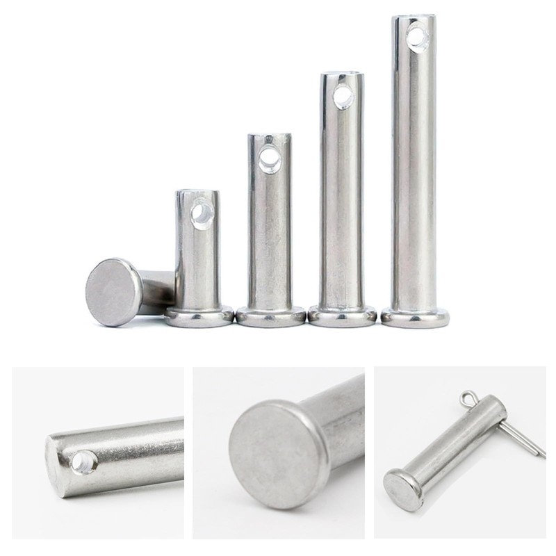 Leliafleury 5Pcs Single Hole Clevis Pins Stainless Steel Flat Head