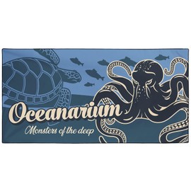 OHTMTHO Thin Lightweight Microfiber Beach Towel Extra Large 36"x72", Sand Free Quick Dry Compact Towels for Swimming Pool Vacation Travel Cruise Ship Camping Picnic, Marine Octopus
