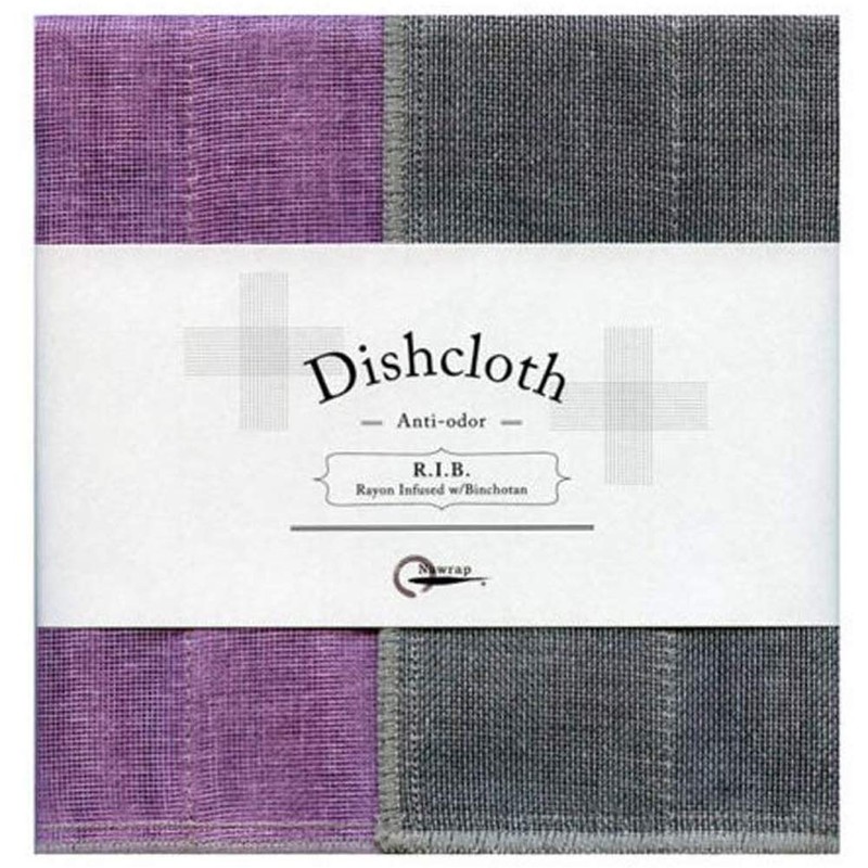 Nawrap Binchotan Charcoal Dishcloths, Set of 3, White, Lavender &