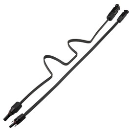 Leehitech 2 Pair 50CM Solar Flat Cable, Feedthrough Copper Flat Connection Cable, No Drilling Required for PV Panels Balcony Window Installation for 2.5mm²/ 4mm²/ 6mm² Solar Cable