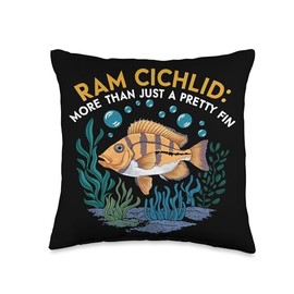 Ram Cichlid Fish Lover Freshwater Aquarium Fish Aquarist Throw Pillow