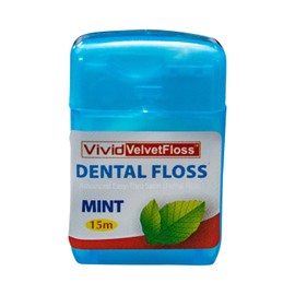 DENTISTE' Dental Floss White Premium Anti Plaque Fresh Mint Cleaning 15 meters - Pack 72