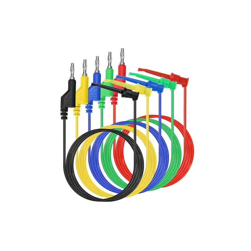 5 Pcs Multimeter Test Lead Set, 4mm Stackable Banana Plug