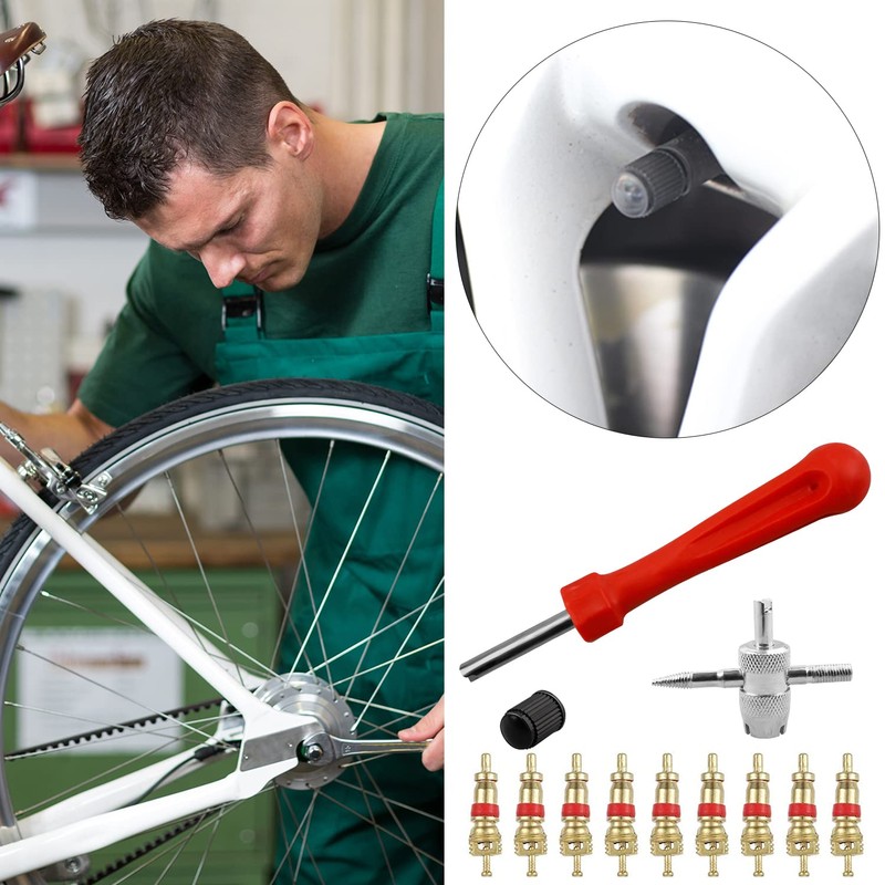 Lanjue Tyre Valve Repair Kit, Schrader Valve Tool Valve Core