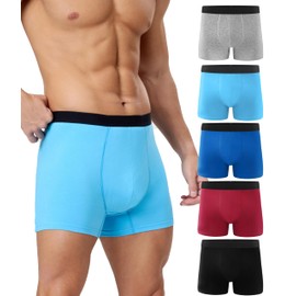 YESWEL Incontinence Underwear for Men, 150ML Absorbency Washable Reusable Cotton Heavy Flow Bladder Leak Proof Boxer Briefs (Multicolor01, X-Large)