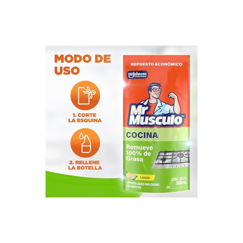 Mr Músculo Limpiador Líquido para Cocinas y Múltiples Superficies, Aroma