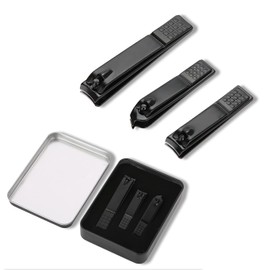 HURRISE Juego De 3 Cortauñas Profesionales De Acero Inoxidable con Caja De Almacenamiento, Tijeras De Uñas Especiales para Tienda De Uñas, Adecuado para Hombres, Mujeres Y Niños