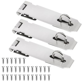 zDwfDc 3 Pack Door Lock Latch, 5 Inch Stainless Steel Shed Door Latch, Extra Thick Hasp Latch with 30PCS Screws DD030-5