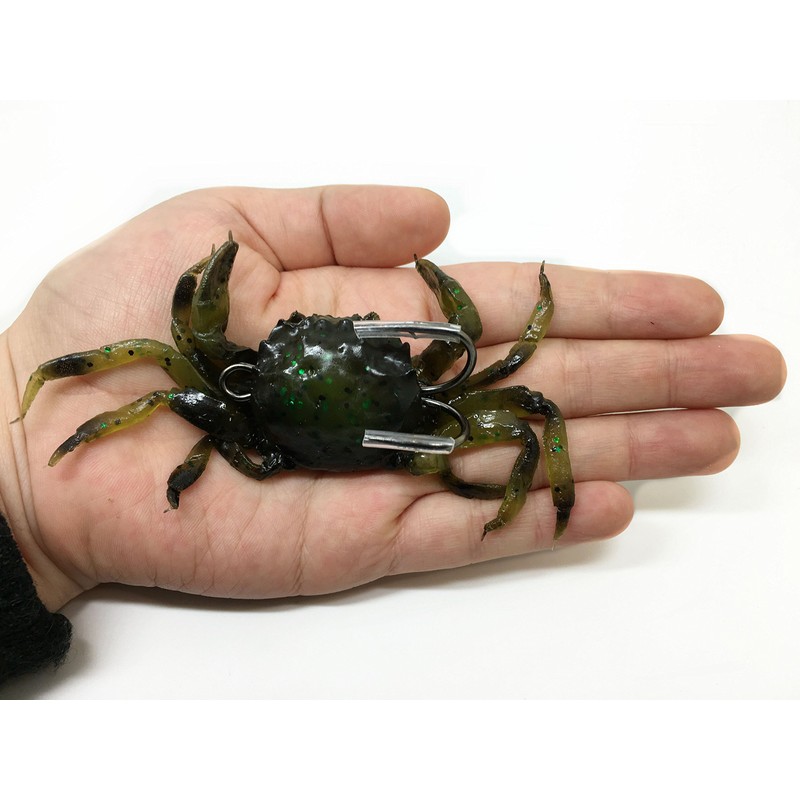 FISHING ADDICT Realistic Crab fishing lure softbait Crazy Crab Green