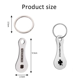 GROVBLE Pack of 6 shopping trolley tokens, shopping chip key ring, stainless steel shopping trolley token, shopping trolley remover, for shopping trolleys, as a key ring, stainless steel shopping