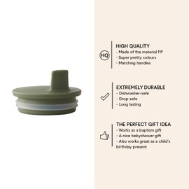 Design Letters Lid for Baby and Children Personal Eco Cups (Forest Green) - BPA Free and BPS Free, Dishwasher Safe, Tight Close Lid, Lightweight, 27 g