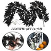 9ft Black Halloween Garland, Gothic Hanging Vine Party Decoration