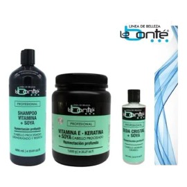 Kit Soya Shampoo,vitamina E Keratina + Seda Cristal Labonte