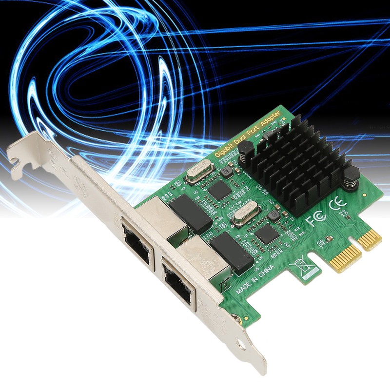 PCI E NIC Network Card 2 Way RJ45 Port for