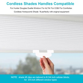 for Hunter Douglas Blind Clips Lite Rise Handle, 3/4" Bottom Rail Handle for Cordless Shade Handle Replacement for Hunter Douglas Duette Window and Applause Cordless Shades 3 Pack