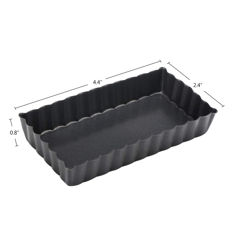 Mini Tart Pan, Beasea 4 Inch 6pcs Rectangle Tart Pan