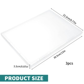 NEUSID 3 Pack Aufbewahrungsbox A4, Tragbare Archivbox A4 Papieraufbewahrung Stapelbare Durchsichtige Organizer für Dokumente Briefe Sammelalben Zeitschriften 30.5 * 22.3 * 2.2CM