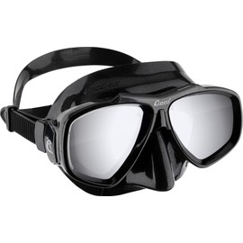 CRESSI Focus Mask Black/Spectra Silver Mirrored Lens - Adjustable Unisex Dive and Snorkel Mask, Black/Mirrored Spectra Silver Lens, One Size