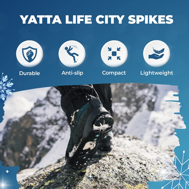 Yatta Life City Spikes Ice Snow Grips - Non-Slip Rubber