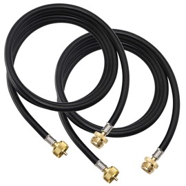 Packs of 2 (12 FT) Propane Torch Extension Hose for Propane Tree Distribution Tree Post, T and Y Connector. 1inch × 20 Female Throwaway Cylinder Thread, 1inch × 20 Male Connector