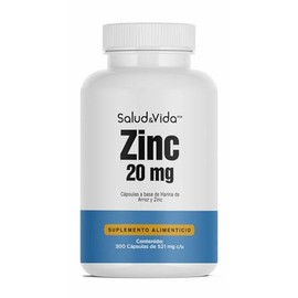 Salud & Vida MX Zinc 20 Mg | 300 C?psulas | Suplemento Alimenticio de Zinc
