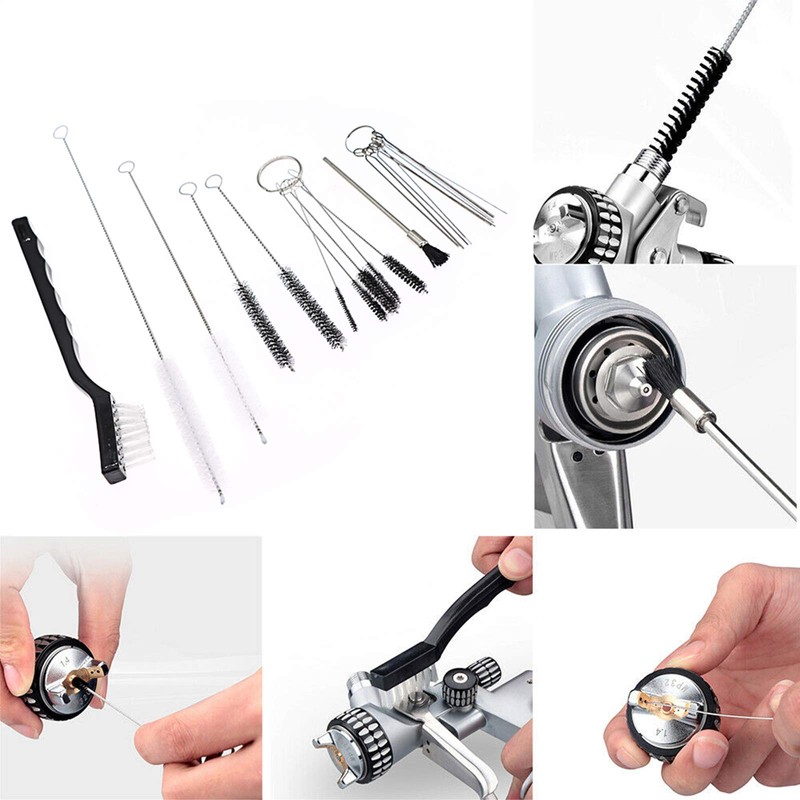 17pcs Multi-Purpose Spray Gun Cleaning Kit,Nylon Brushes Paint Gun Cleaning