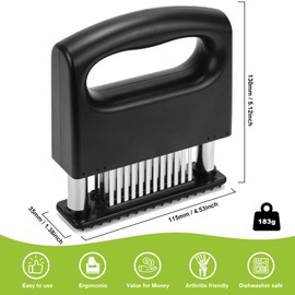 Meat Tenderizer Tool, Meat Tenderizer Stapler with 48 Stainless Steel Ultra Sharp Needle Blades, Compact Cooking Tool for Tenderizing Beef Chicken Turkey Steak Veal Pork