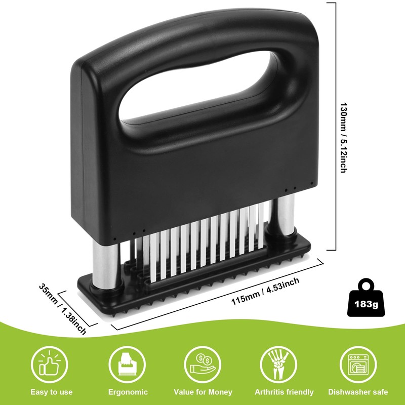 Meat Tenderizer Tool, Meat Tenderizer Stapler with 48 Stainless Steel
